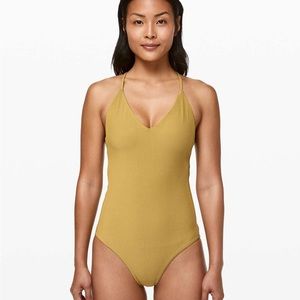 Lululemon Poolside Pause One-Piece - EUC 
Vintage Gold